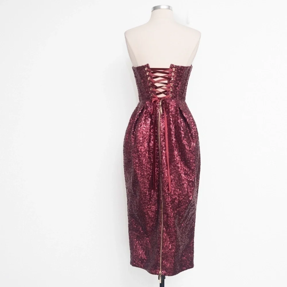 Bronx‎ and Banco Maraya Sequin Strapless Midi Dress